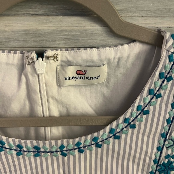 Vineyard Vines Pop Embroidered Shift‎ Dress Hydrangea Blue & White - Picture 7 of 8